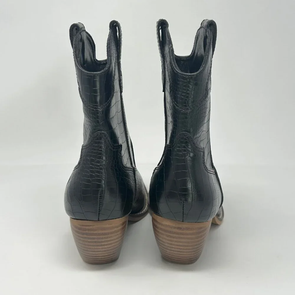 A Rider Girl Ankle Boot, Eleanor Faux Snake Skin Size 7 Western Cowgirl - Picture 4 of 7